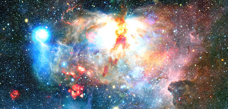 Nebula an interstellar cloud of star dust.の写真素材