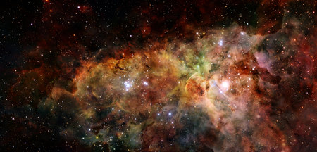 Science fiction abstract wallpaper. Billions of galaxies in the universe.の写真素材