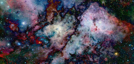 Nebula and stars in cosmos space.の写真素材