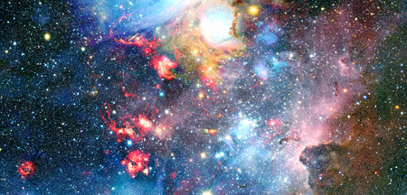 Science fiction abstract wallpaper. Billions of galaxies in the universe.の写真素材