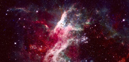 Starry deep outer space. Nebula and galaxy.の写真素材