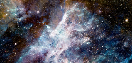 Science fiction abstract wallpaper. Billions of galaxies in the universe.の写真素材