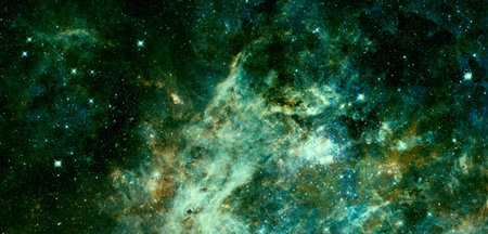 Nebula an interstellar cloud of star dust.の写真素材