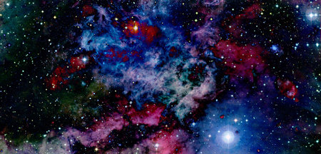 Science fiction abstract wallpaper. Billions of galaxies in the universe.の写真素材