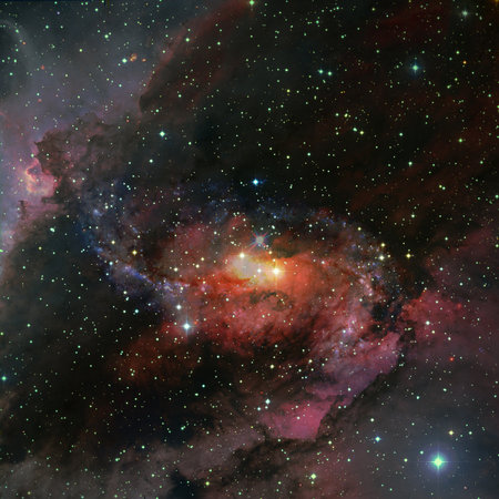 Starry deep outer space. Nebula and galaxy.