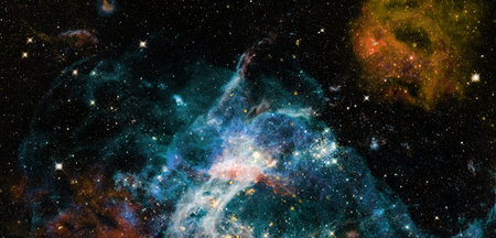 Galaxy cluster in deep space.の写真素材