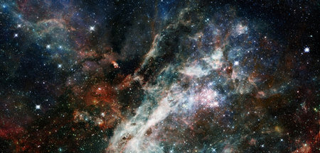Nebula an interstellar cloud of star dust.の写真素材