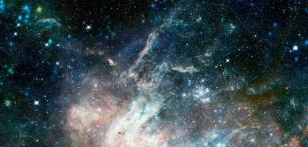 Nebula and stars in deep space.の写真素材