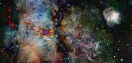 Nebula an interstellar cloud of star dust.の写真素材