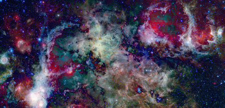 Science fiction abstract wallpaper. Billions of galaxies in the universe.の写真素材