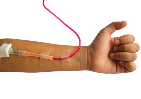 Doing injection on patient s armの写真素材