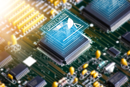Electronic circuit board , Setup IC Businessの写真素材