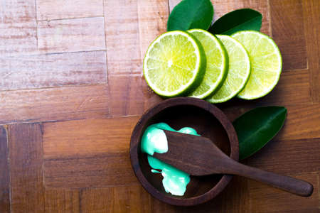 Lemon and tomato for hand  beauty scrubbing
