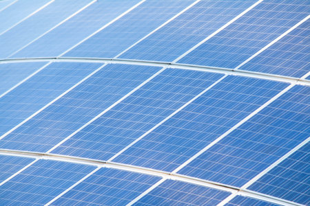 photovoltaic panels for renewable electric production, closeup of photo