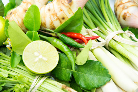 Kaffir lime, lemongrass, parsley, lemongrass, lemongrass, lemongrass, lemongrass, lemongrassの写真素材