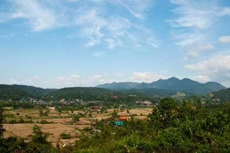 Mountain View of Phu Chi Fa at Chiangrai Province, Thailand.の写真素材