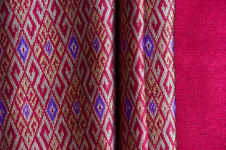 Thai silk fabric texture background,Thai silk fabric pattern.の写真素材