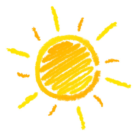 Sun illustration isolated in white の写真素材