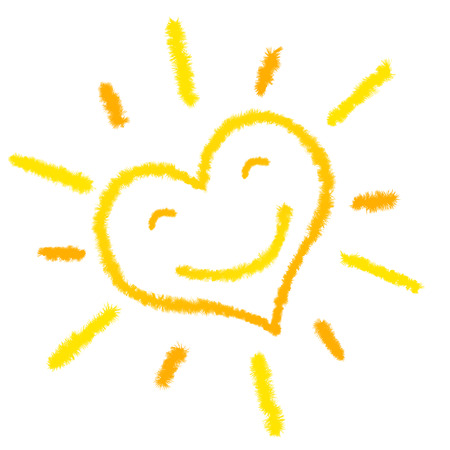 heart sun laughingの写真素材