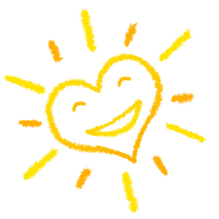 heart sun laughingの写真素材