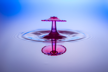 Water drops, drops, red, blueの写真素材
