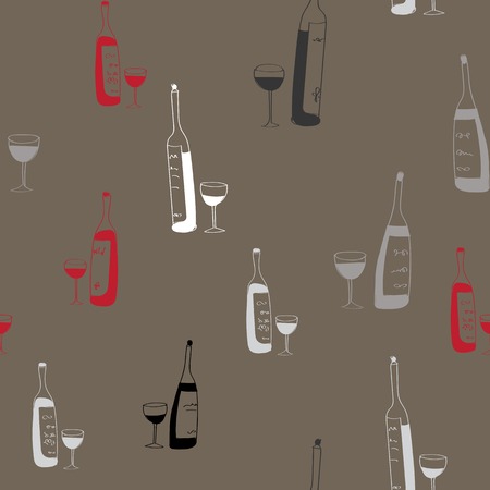 seamless pattern with hand drawn bottlesのイラスト素材