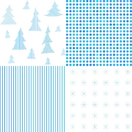 Set of Christmas patterns. Abstract textures.  Winter forest pattern.のイラスト素材