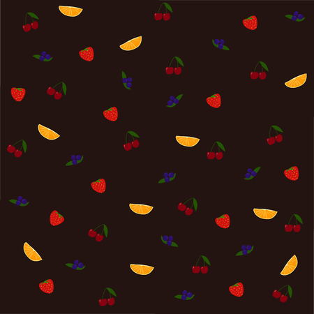 Vector card with orange, blueberry, strawberry and  cherry jamsのイラスト素材