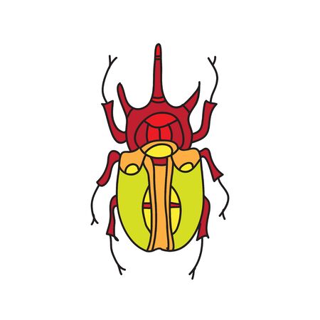 vector colored beetle icon for designのイラスト素材