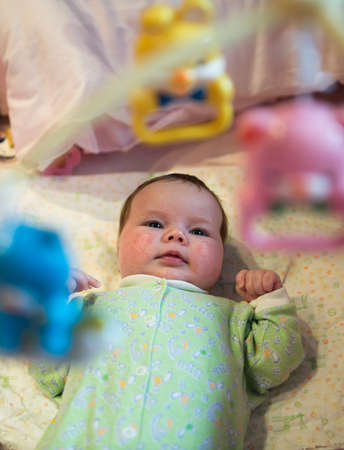 Portrait of cute baby girl with sparkling eyes