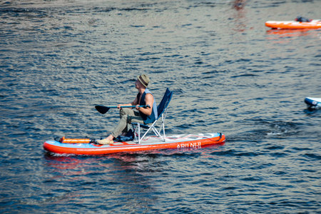 Saint Petersburg. Russia. sup surfing in St. Petersburg.