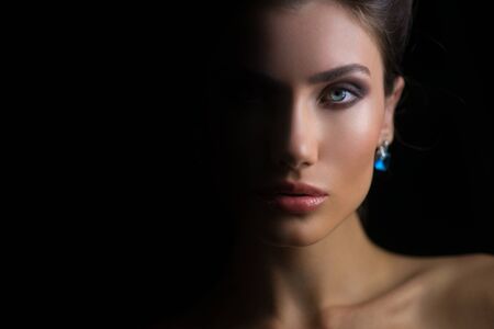sensual glamour portrait of beautiful woman model ladyの写真素材