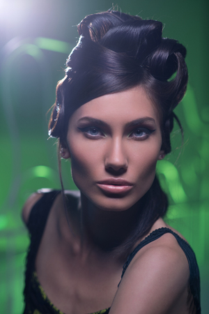 sensual glamour portrait of beautiful woman model ladyの写真素材