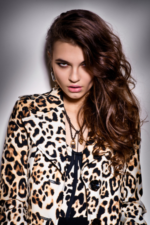 High fashion look.glamor portrait of beautiful sexy stylishの写真素材
