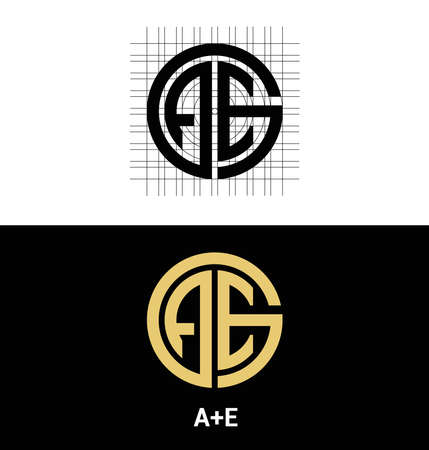 AE Letter Logo design,AE Circle Letter Logo.の写真素材