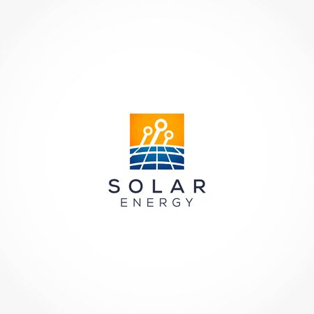 Digital solar energy technology logoのイラスト素材