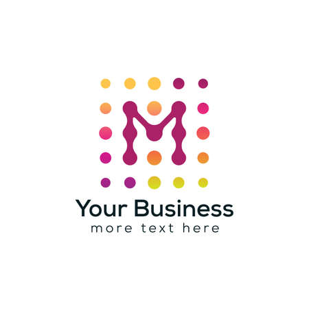 Connected M logo designのイラスト素材