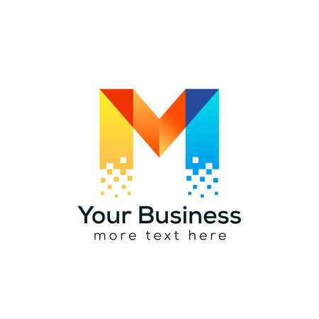 colorful letter M logo designのイラスト素材
