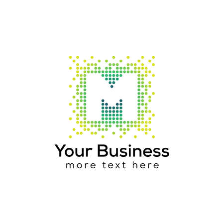 Letter M pixel Logo designのイラスト素材