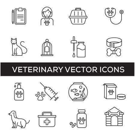 Set of Vector Veterinary Iconsのイラスト素材