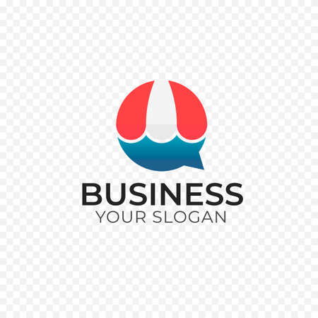 Shopping chat business logoのイラスト素材
