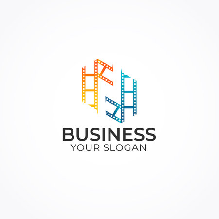 Creative N Letter film strip logoのイラスト素材