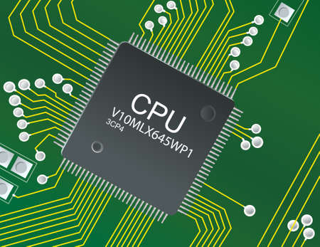 Illustration of chip on circuit board