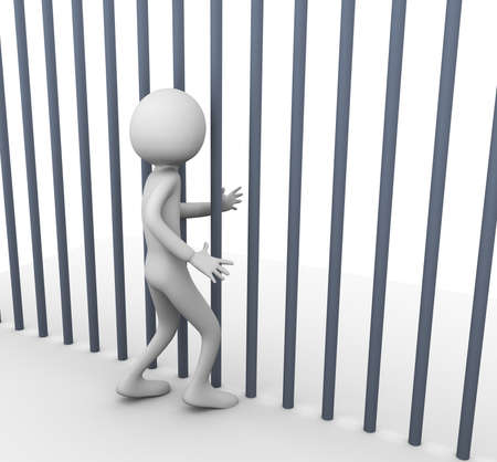 3d render of prisoner in the jailの写真素材