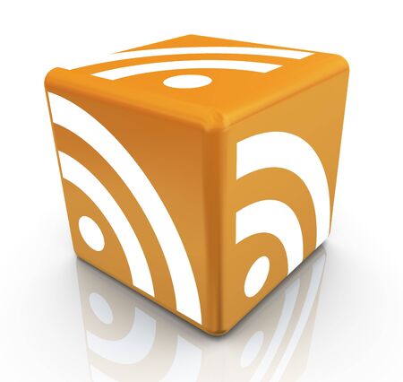 3d render of rss symbol cube