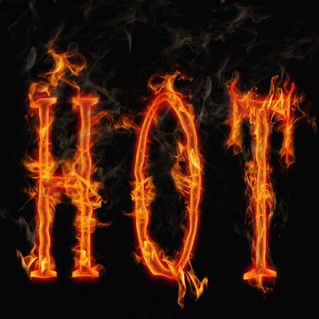 Illustration of word hot on fire.の写真素材