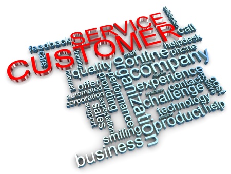 3d render of customer service wordcloudの写真素材
