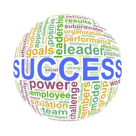 Illustration of word tags wordcloud ball sphere of successの写真素材