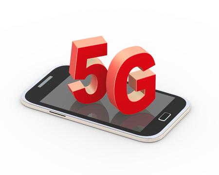 3d rendering of mobile telecommunication cellular high speed data connection 5G wireless communication technology smartphoneの写真素材