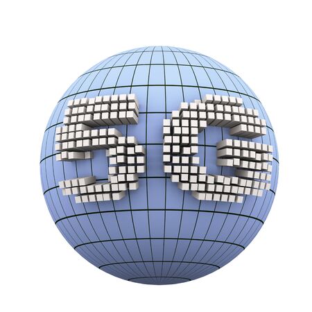 3d rendering of 5G small cube boxes pattern text word wireless communication technology